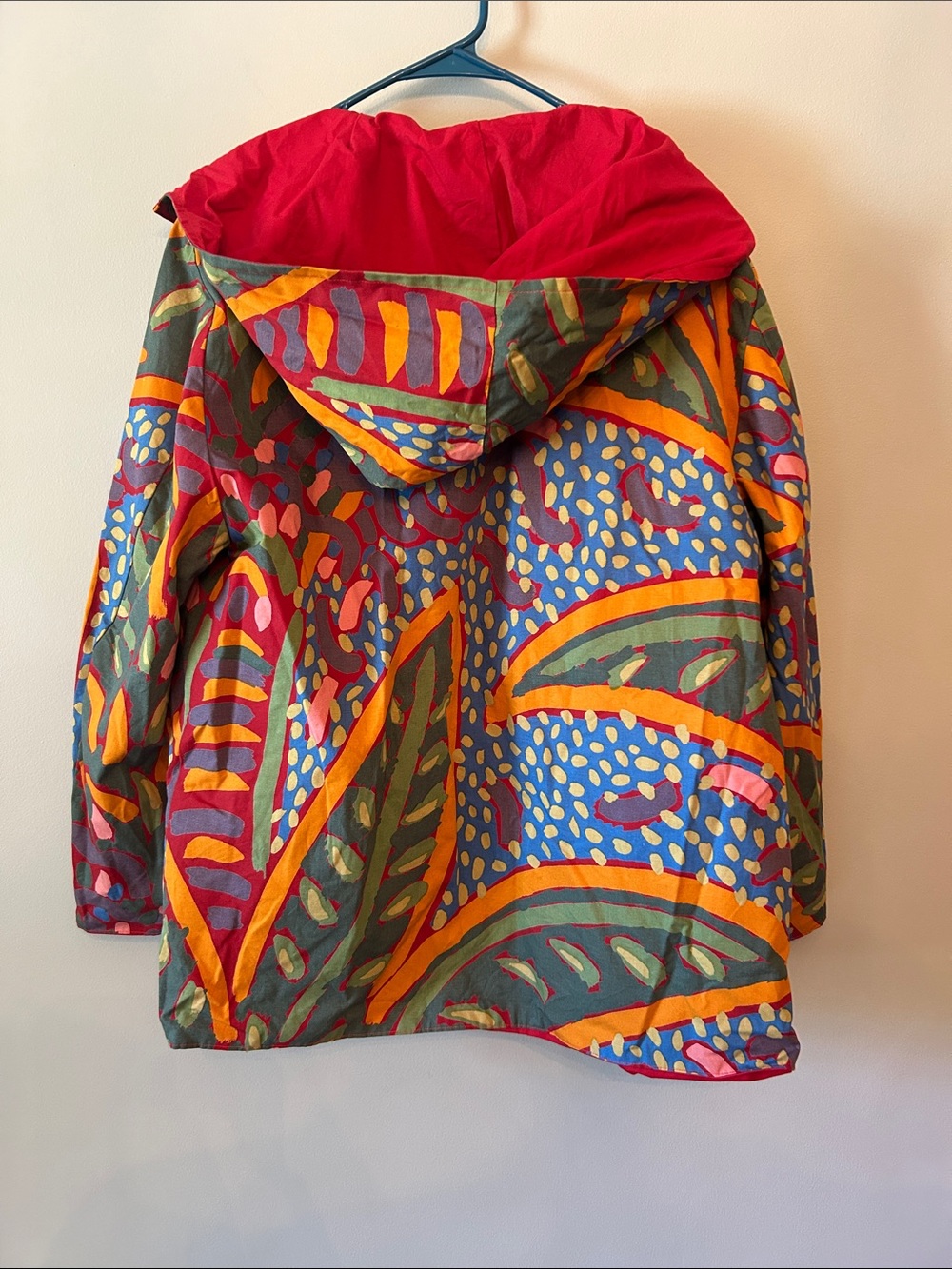 Isabelle Faure Reversible Barn Jacket, Red/Pattern - Picture 4 of 7
